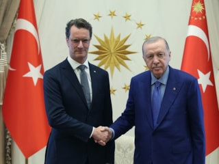 Cumhurbaşkanı Erdoğan, Alman siyasetçi Hendrik Wüst'ü ile Beştepe'de görüştü