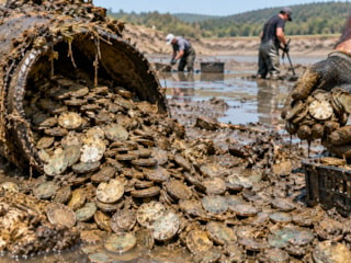 Göleti temizlemek için indiler, tam 200 kilo para çıkardılar