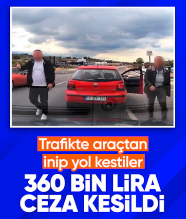 Bursa'da trafikte aracın önünü kesen iki kişiye 360 bin lira ceza kesildi