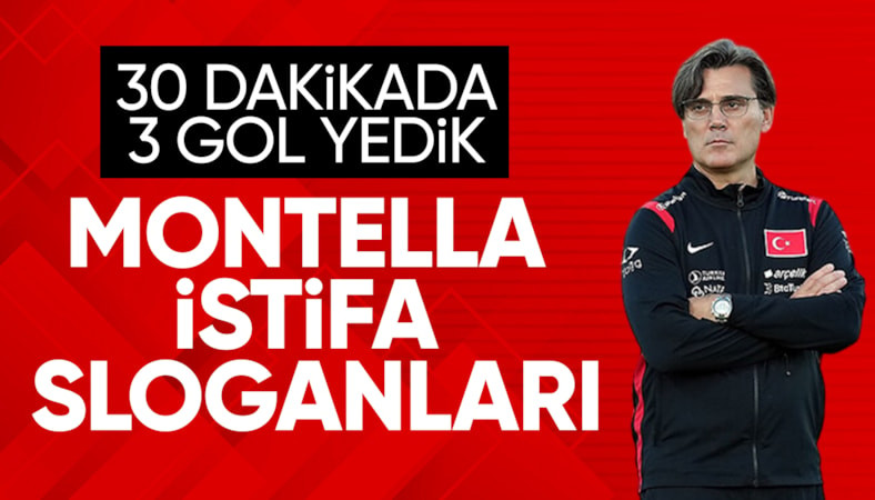 Milli maçta tribünlerden tepki! Montella ve TFF istifa istifa sesleri
