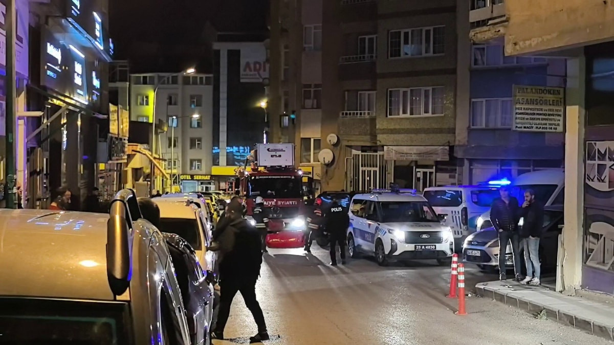 Erzurum'da çatıya çıkan firari ikna edilerek gözaltına alındı