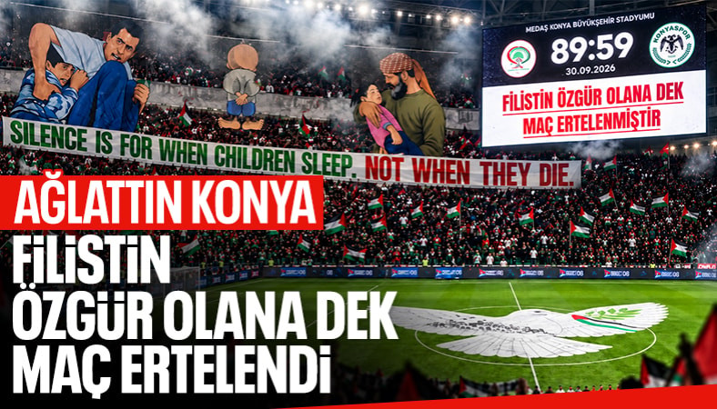 Konyaspor - Filistin maçında dostluk kazandı: Özgür olana dek maç ertelenmiştir!