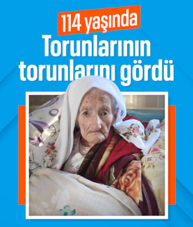 114 yaşındaki Salli Nineye anlamlı ziyaret: Torunlarının torunlarını gördü