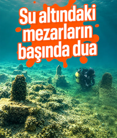 Kayserili dalgıç, Eğil'de su altında kalan tarihi mezarların başında dua etti