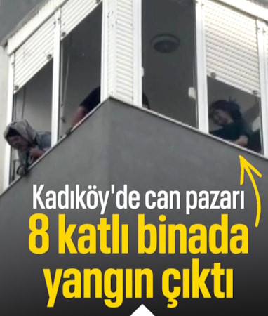 İstanbul'da 8 katlı binada yangın: Mahsur kaldılar