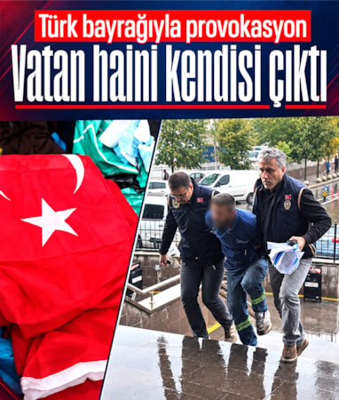 Tekirdağ'da Türk bayrağı üzerinde provokasyon içerikler üreten şahıs tutuklandı