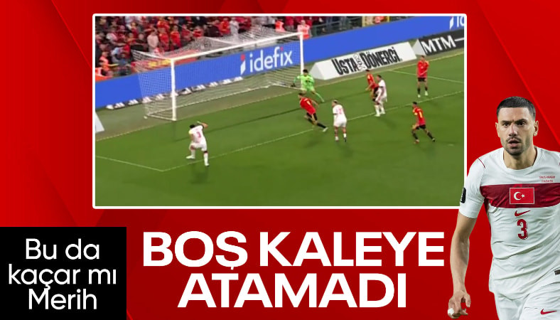 Merih Demiral'ın Belçika maçında kaçırdığı pozisyon gündem oldu
