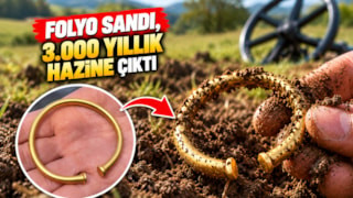 Tarlada folyo sandığı parçayı kazdı: 3.000 yıllık altın bilezik çıktı