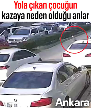 Ankara'da yola çıkan çocuk, kazaya neden oldu