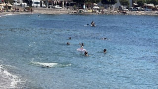 Muğla Bodrum'da deniz keyfi sürüyor