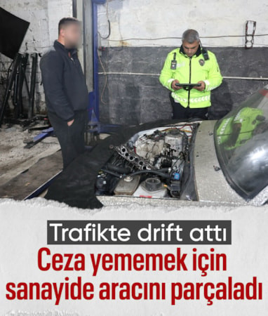 Nevşehir'de drift yapıp ceza yedi: Ödememek için aracını parçaladı