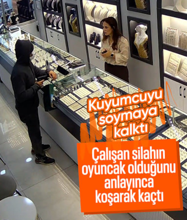 Tekirdağ'da oyuncak tabancayla kuyumcuyu soymaya kalktı: Alarma basılınca kaçtı