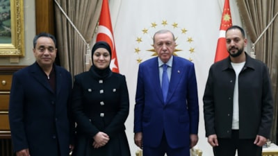 Cumhurbaşkanı Erdoğan, İsrail'in öldürdüğü Filistinli Hind Rajab'ın ailesini ağırladı