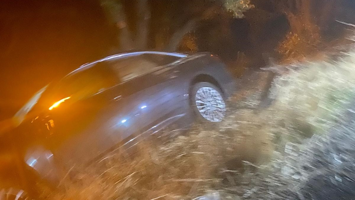Batman'da otomobil bahçeye daldı