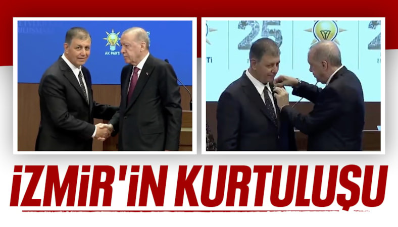 Cumhurbaşkanı Erdoğan, Cemil Tugay'a rozetini taktı