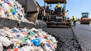 2 milyon plastik poşeti asfalta karıştırdılar: 1,2 kilometrelik yol yaptılar