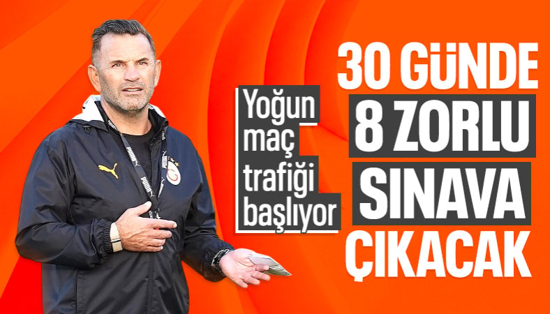 Galatasaray, 30 günlük yoğun maç trafiğine başlıyor