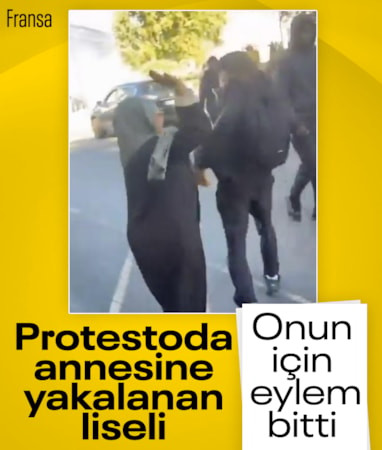 Fransa'da protesto sırasında annesine yakalanan liseli için eylem bitti