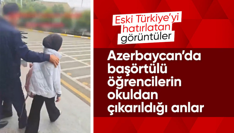 Azerbaycan'da başörtülü öğrenciler okula alınmadı