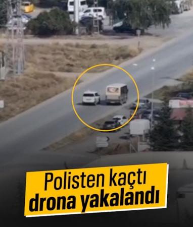 Kırıkkale'de denetimden kaçan minibüs sürücüsünü dron yakaladı