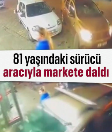 Bartın'da aracını park etmek isteyen 81 yaşındaki sürücü markete daldı