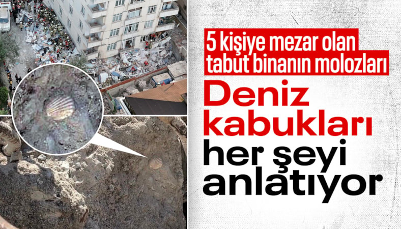 Maltepe'de çöken binanın betonunda deniz kabukları görüldü