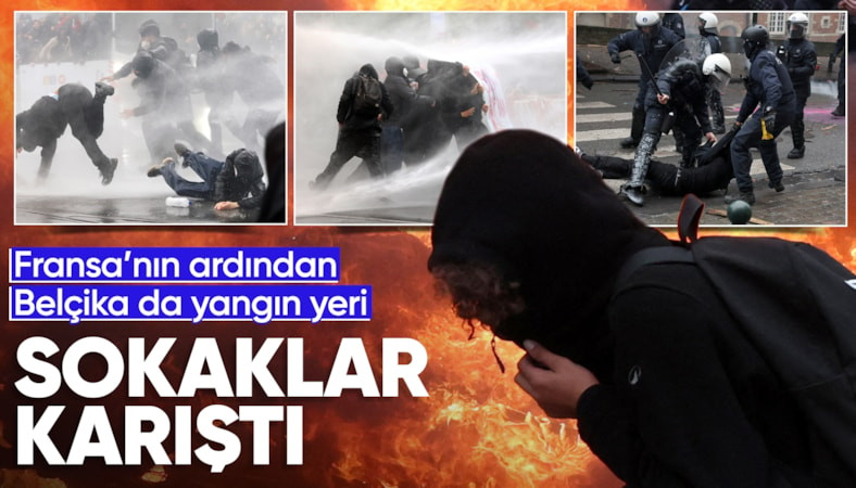 Belçika polisinden protestoculara endişelendiren müdahale: Sokaklar karıştı