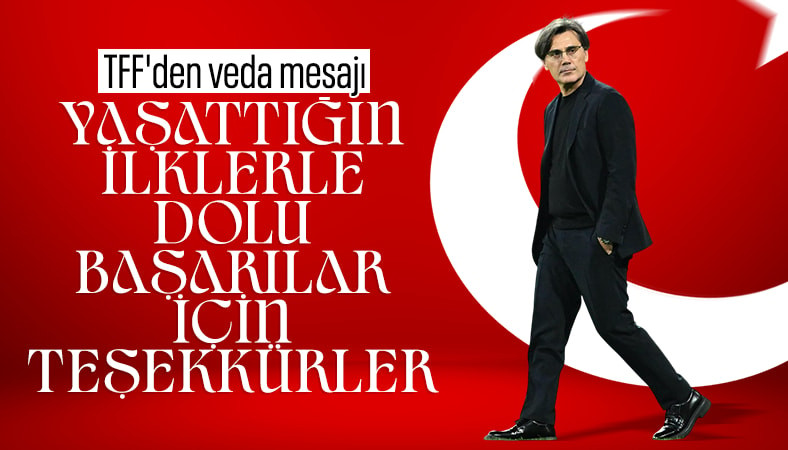 TFF'den Vincenzo Montella'ya teşekkür mesajı
