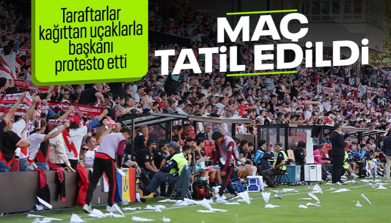 Sahaya kağıt uçak attılar! Rayo Vallecano - Athletic Bilbao maçı yarıda kaldı