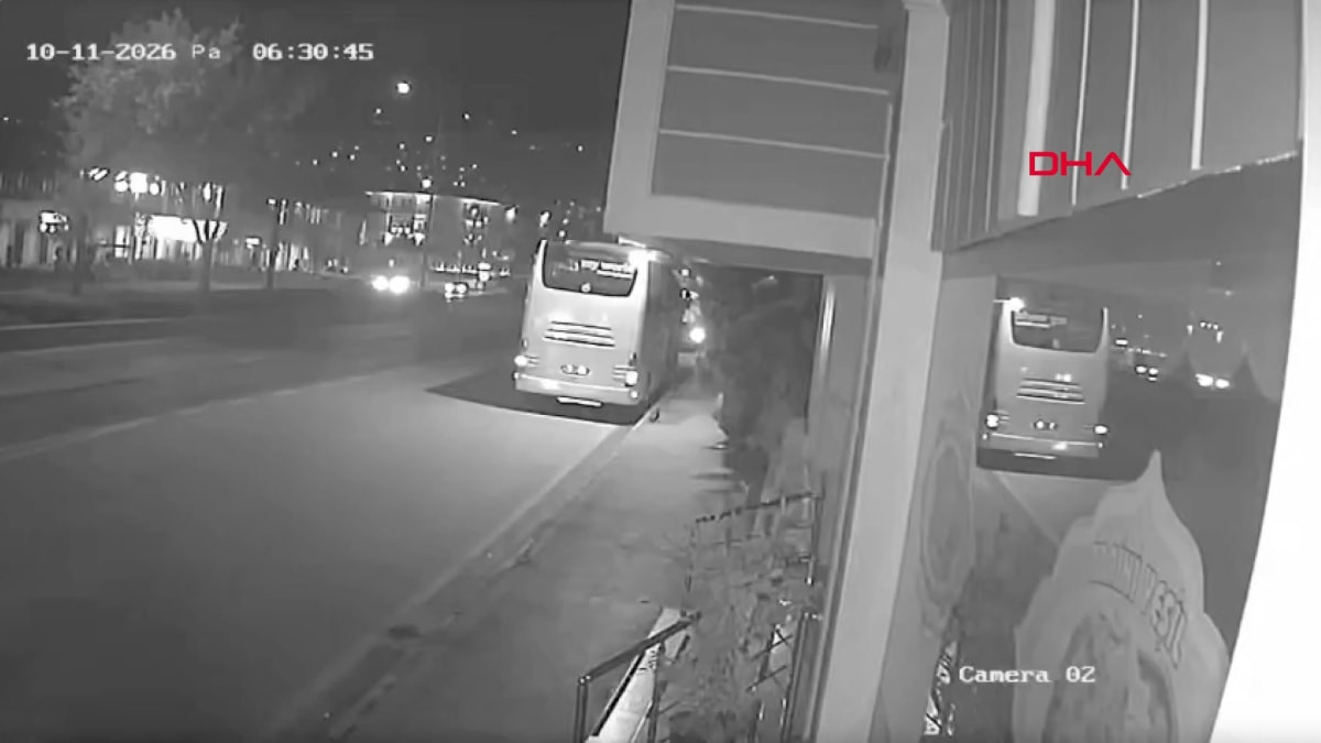 Manisa'da 11 kişinin öldüğü tur otobüsünün Bursa'dan hareket görüntüsü çıktı