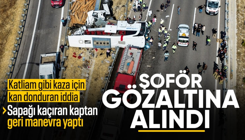 Manisa'da otobüs ile tır çarpıştı: 2 şoför gözaltında