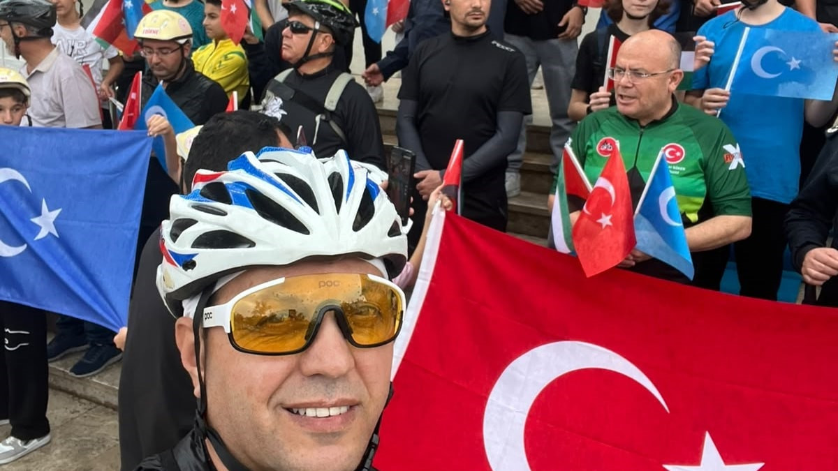 Edirne Uzunköprü’de Gazze ve Doğu Türkistan için pedal çevirdiler