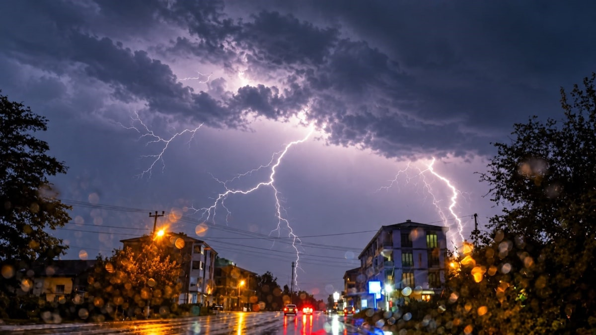 Düzce’de gece yarısı gök gürültülü sağanak etkili oldu