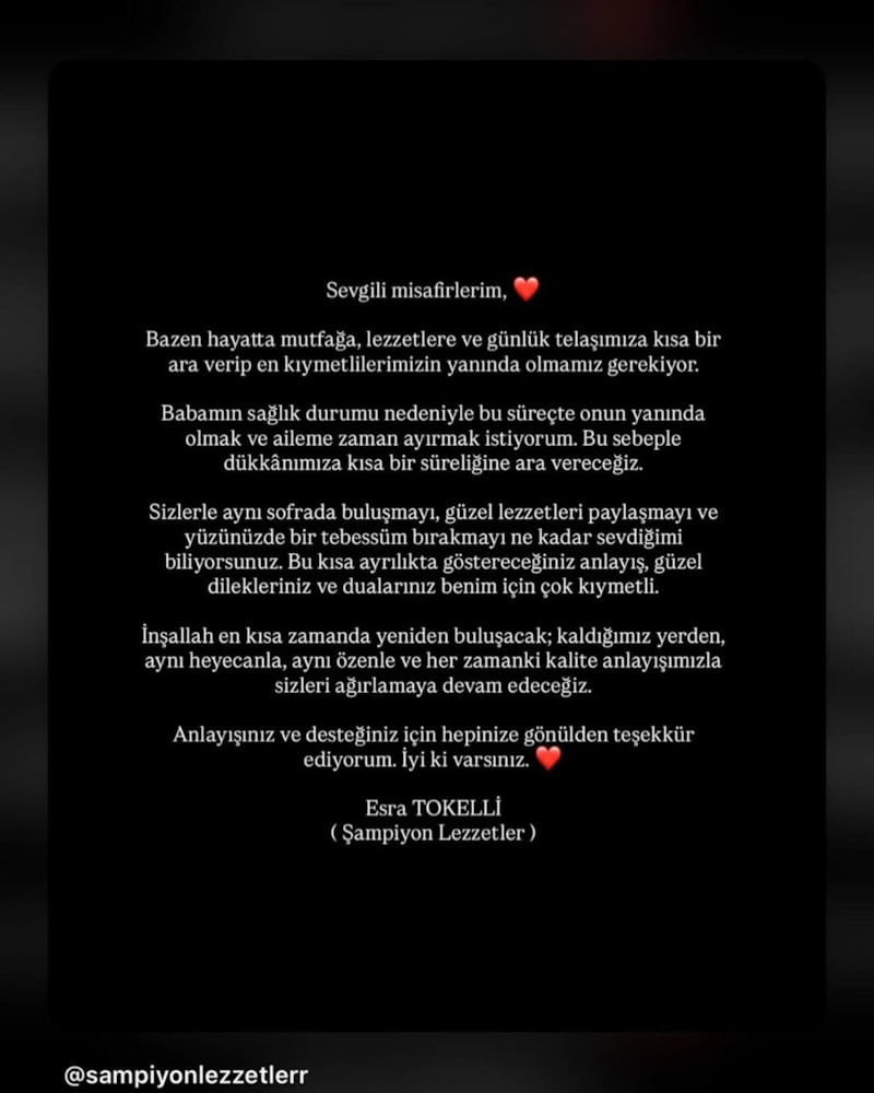 Esra Tokelli, Şampiyon Lezzetler ile Ailesine Odaklanıyor