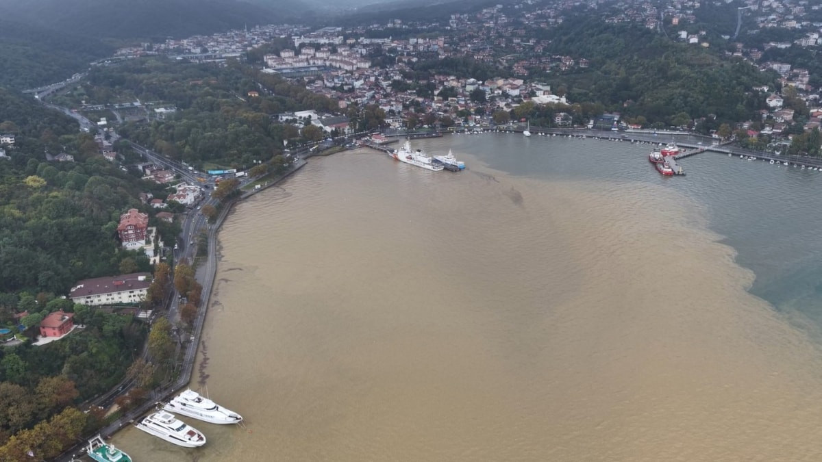 İstanbul Boğazı'nın rengi yağışların ardından kahverengiye döndü