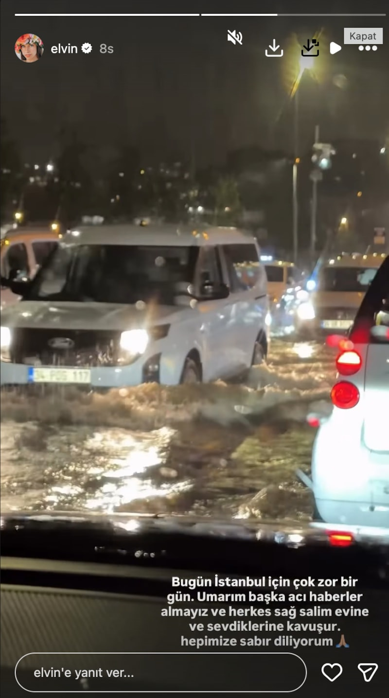 İstanbul Sağanakta Yaşananlar ve Sosyal Medyada Tepkiler: Elvin Levinler’in Paylaşımı