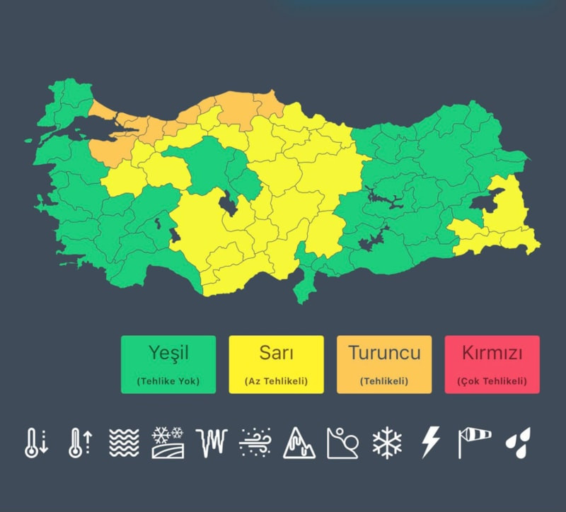  MGM’den 10 il için turuncu kodlu uyarı