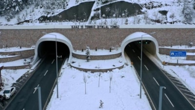 Ekonomiye katkı sağlayan Ilgaz Tüneli'nden kareler