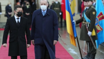 Cumhurbaşkanı Erdoğan Ukrayna'da törenle karşılandı