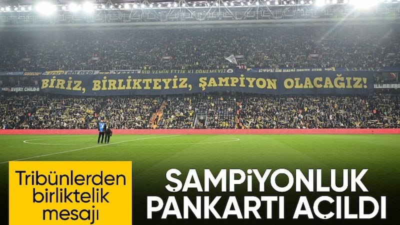Fenerbahçe taraftarından şampiyonluk pankartı
