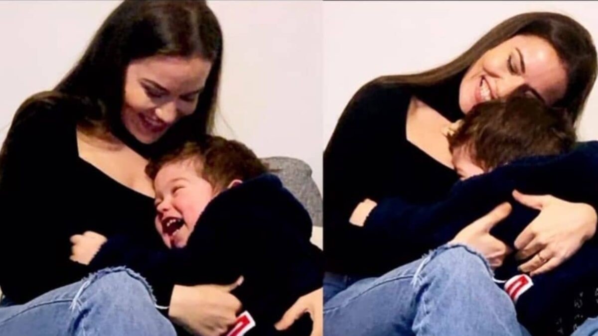 Fahriye Evcen ve oğlu Karan'dan sevgi dolu kareler