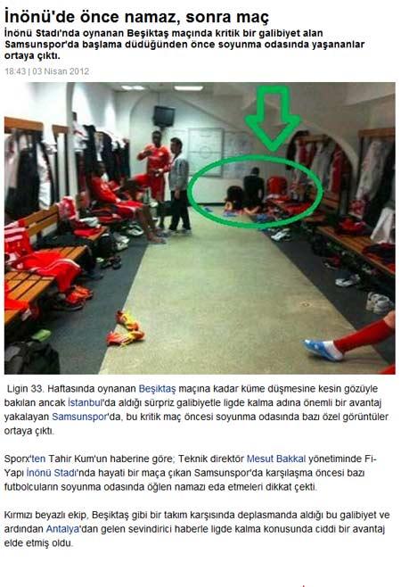 Futbolcuların namaz kılması haber değildir