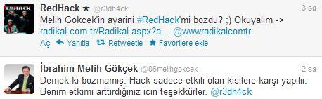 Melik Gökçek ile RedHack kapışması