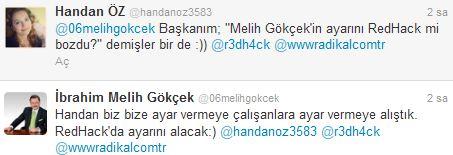 Melik Gökçek ile RedHack kapışması