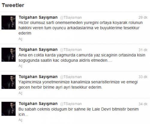 Tolgahan Sayışman: Lale Devri benim için bitmiştir