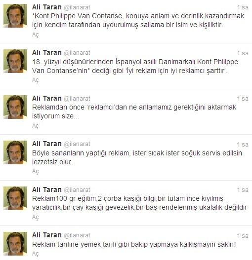 Ali Taran: Kötü reklam lezzetsizdir