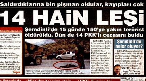 Taraf PKK'lıya 'Can' dedi Sözcü 'Hain leşi'