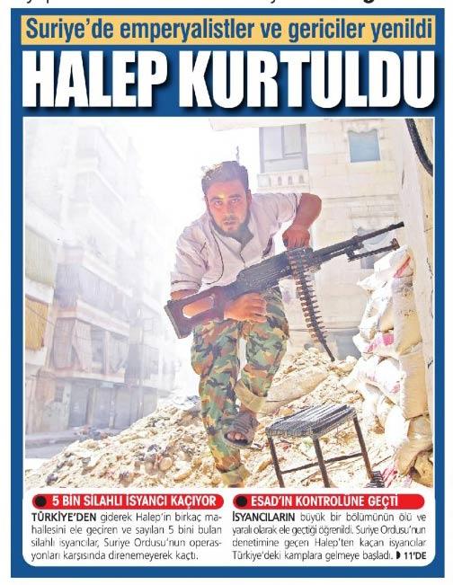 Yurt gazetesinden Esad'a destek haberi