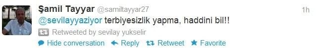 Şamil Tayyar'a Twitter'dan tepki