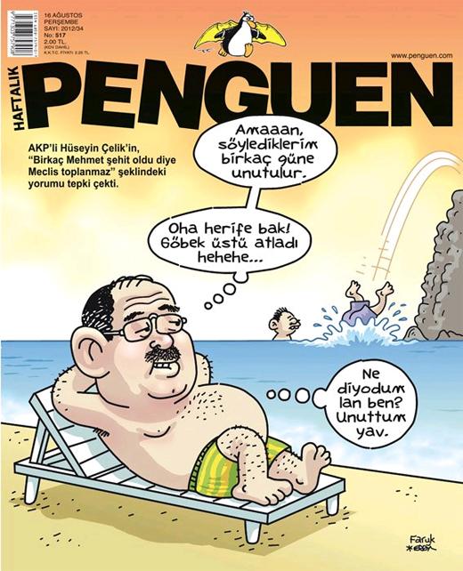 Hüseyin Çelik Penguen'in kapağında